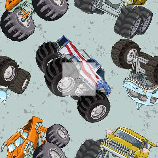 Monster Truck UPF 50+ Sun Protection, Custom Fabric, Wonderfold/Joymor/Rainbow Baby Canopy