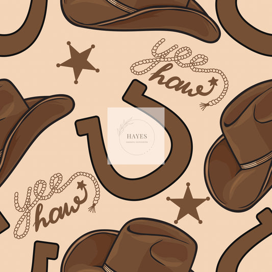 Cowboy Hat and Horseshoe Smiley UPF 50+ Sun Protection, Custom Fabric, Wonderfold/Joymor/Rainbow Baby Canopy