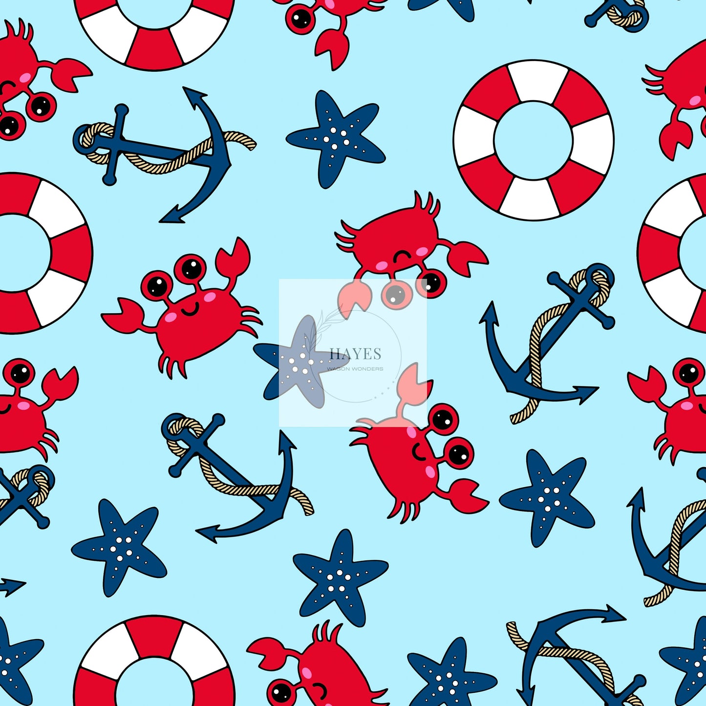 Summer Crabs UPF 50+ Sun Protection, Custom Fabric, Wonderfold/Joymor/Rainbow Baby Canopy