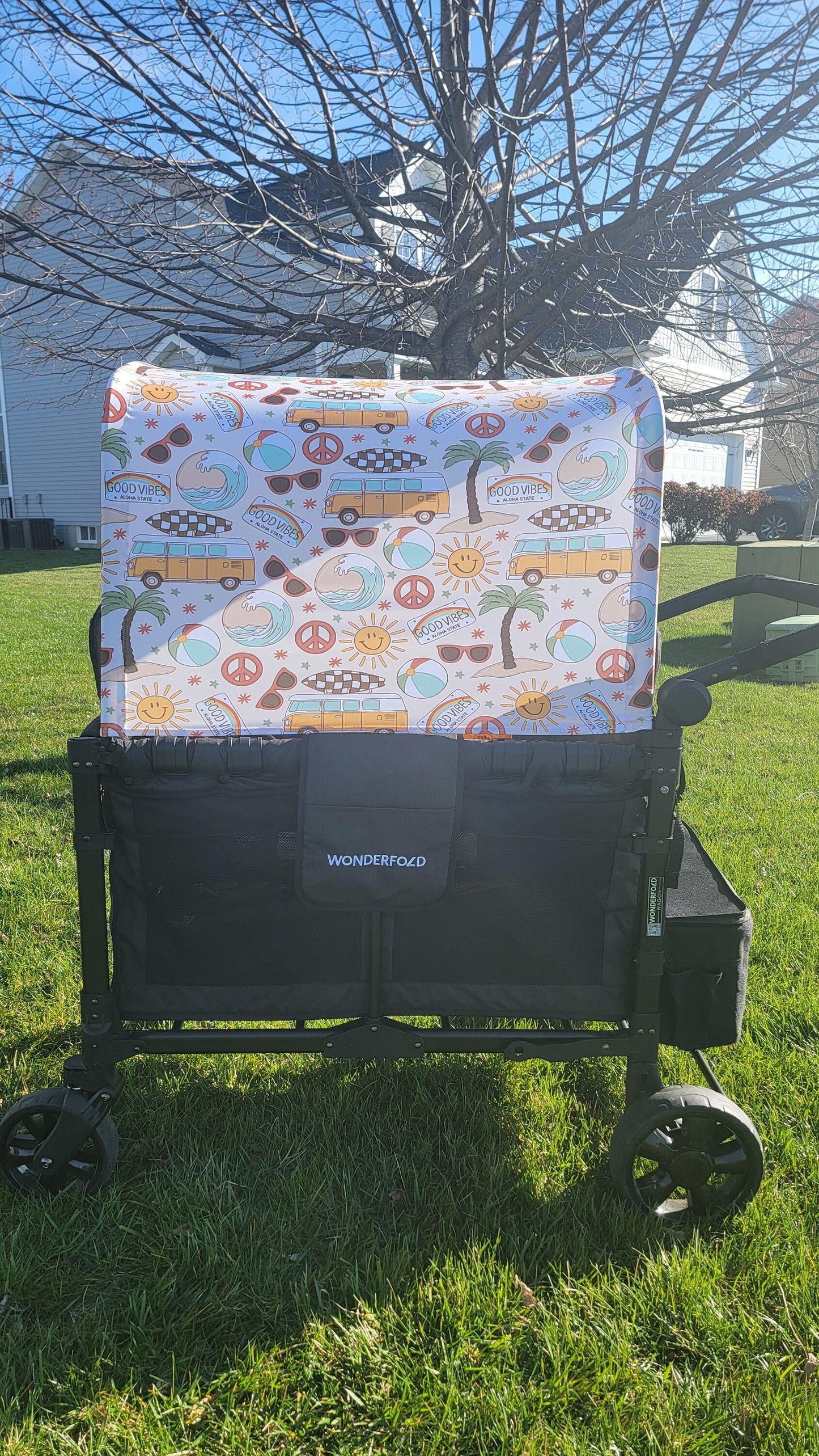 Good Vibes UPF 50+ Sun Protection, Custom Fabric, Wonderfold/Joymor/Rainbow Baby Canopy